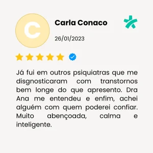 Avaliação verificada publicada no Doctoralia por Carla